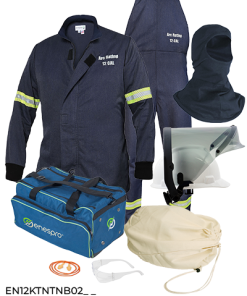 KIT DE PROTECCION CONTRA ARC FLASH ENESPRO® AIRLITE™ 12 CAL CON CARETA Y PASAMONTAÑAS