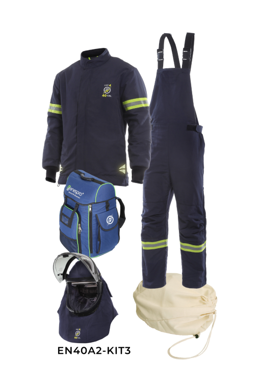 KIT DE PROTECCION CONTRA ARC FLASH ENESPRO® AIRLITE ASCEND™ 40 CAL CON CAPO ABATIBLE